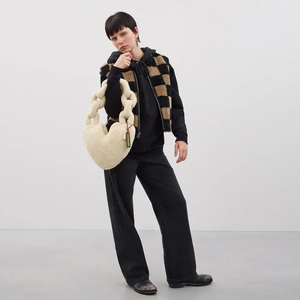 🤎Coach NWT‎ Ivory Limited Edition Coachtopia Fuzzy Heart Bag in Sherpa